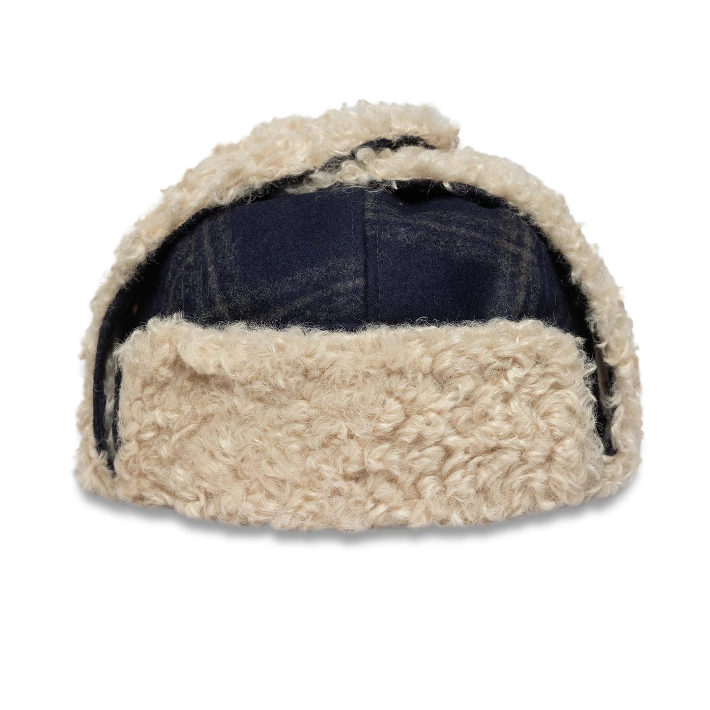 This is a New Era Loden Navy Trapper Hat 3