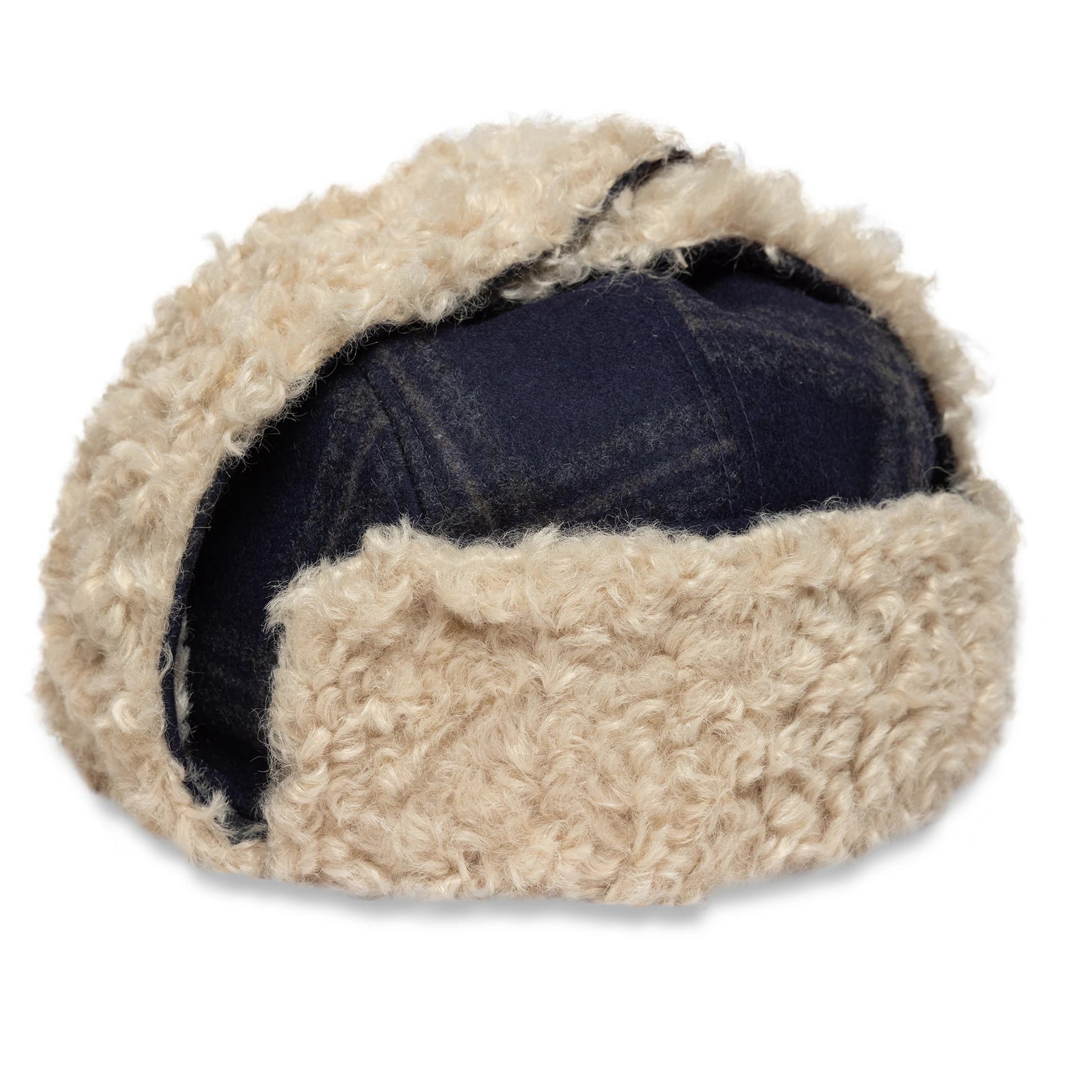 This is a New Era Loden Navy Trapper Hat 5