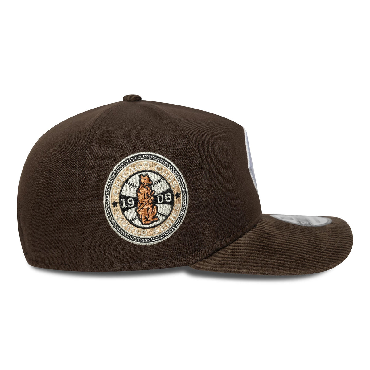 This is a Chicago Cubs MLB Cooperstown Cord Dark Brown 19TWENTY Adjustable Cap 5