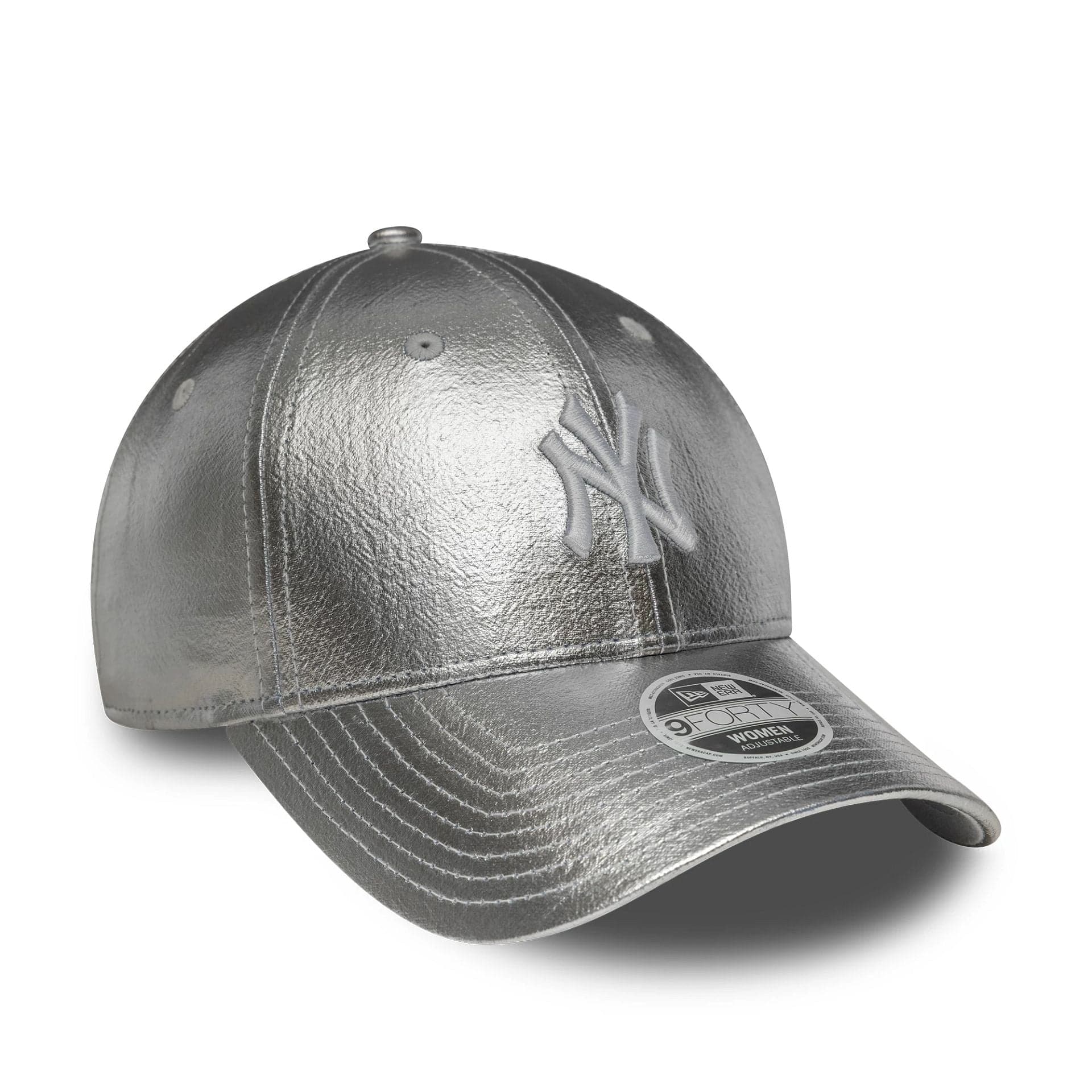 This is a New York Yankees Womens MLB Metallic Silver 9FORTY Adjustable Cap 3