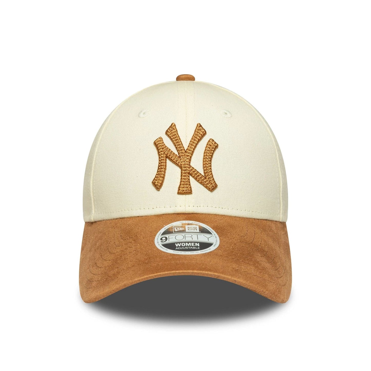 This is a New York Yankees Womens MLB Faux Suede Cream 9FORTY Adjustable Cap 2