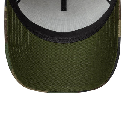This is a  New Era Camo Patch Cream 9FORTY E-Frame Adjustable Cap 5