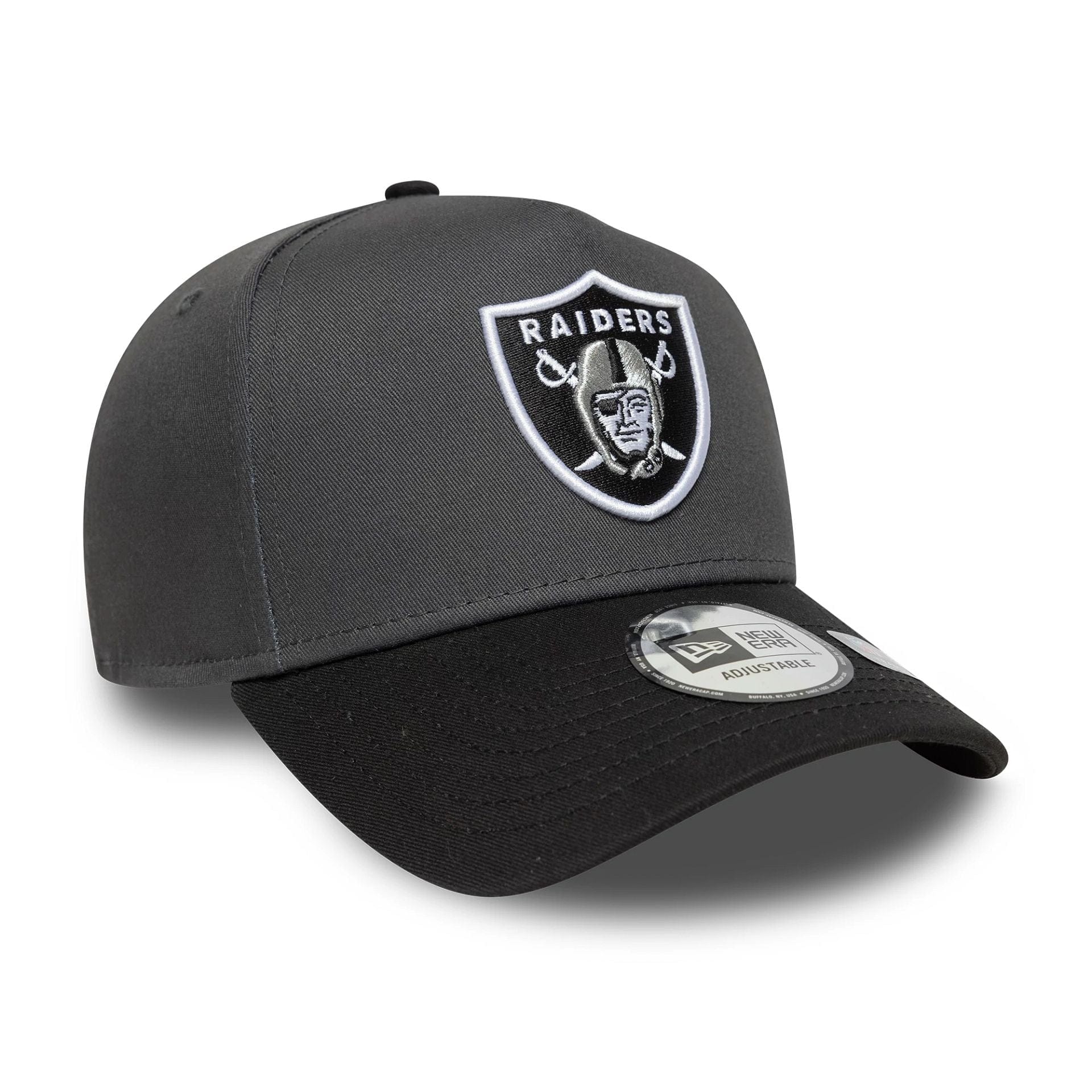 This is a Las Vegas Raiders NFL Charcoal 9FORTY E-Frame Adjustable Cap 3