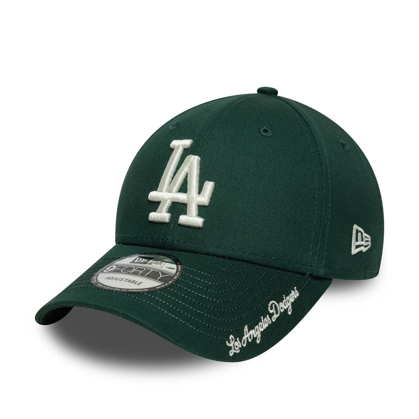 This is a LA Dodgers MLB Visor Script Dark Green 9FORTY Adjustable Cap 1