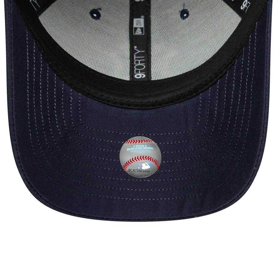This is a New York Yankees MLB Visor Script Navy 9FORTY Adjustable Cap 5