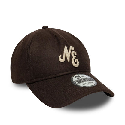 This is a  New Era Melton Wool Dark Brown 9TWENTY A-Frame Adjustable Cap 3
