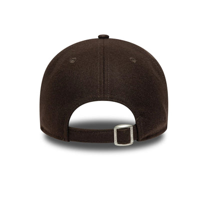 This is a  New Era Melton Wool Dark Brown 9TWENTY A-Frame Adjustable Cap 4