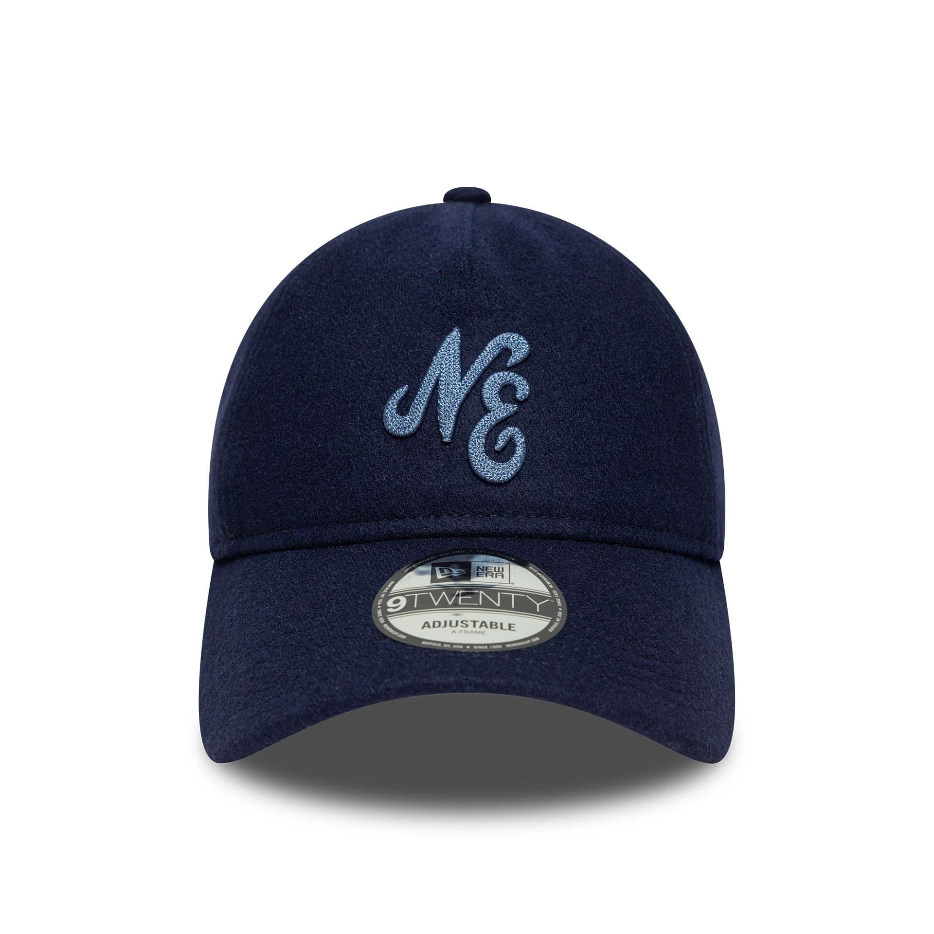 This is a  New Era Melton Wool Navy 9TWENTY A-Frame Adjustable Cap 2