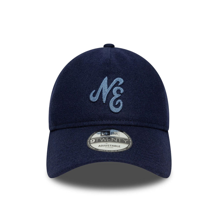 This is a  New Era Melton Wool Navy 9TWENTY A-Frame Adjustable Cap 2