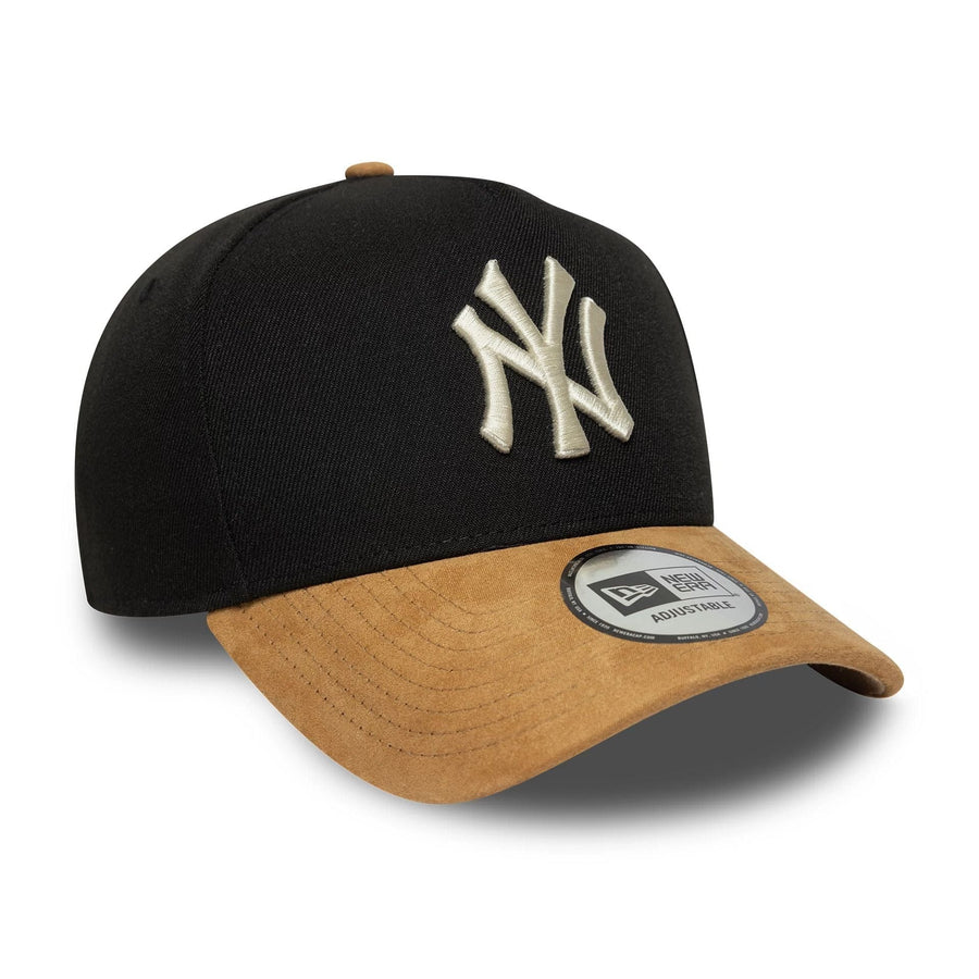 This is a New York Yankees MLB Suede Visor Black 9FORTY E-Frame Adjustable Cap 3