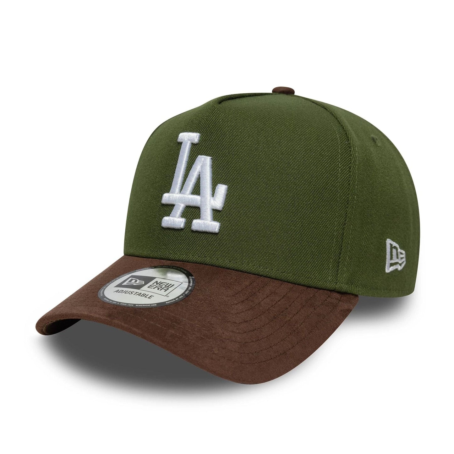 This is a LA Dodgers MLB Suede Visor Dark Green 9FORTY E-Frame Adjustable Cap 1
