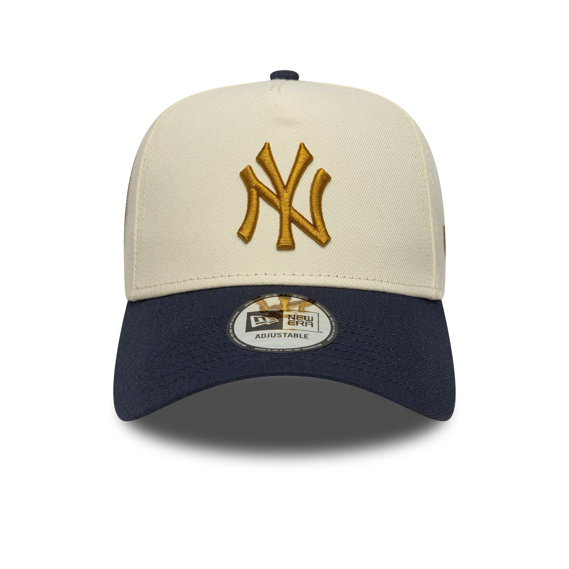 This is a New York Yankees MLB World Series Patch Cream 9FORTY E-Frame Adjustable Cap 2