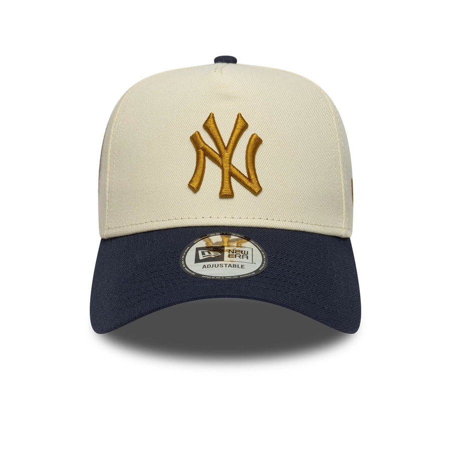 This is a New York Yankees MLB World Series Patch Cream 9FORTY E-Frame Adjustable Cap 2
