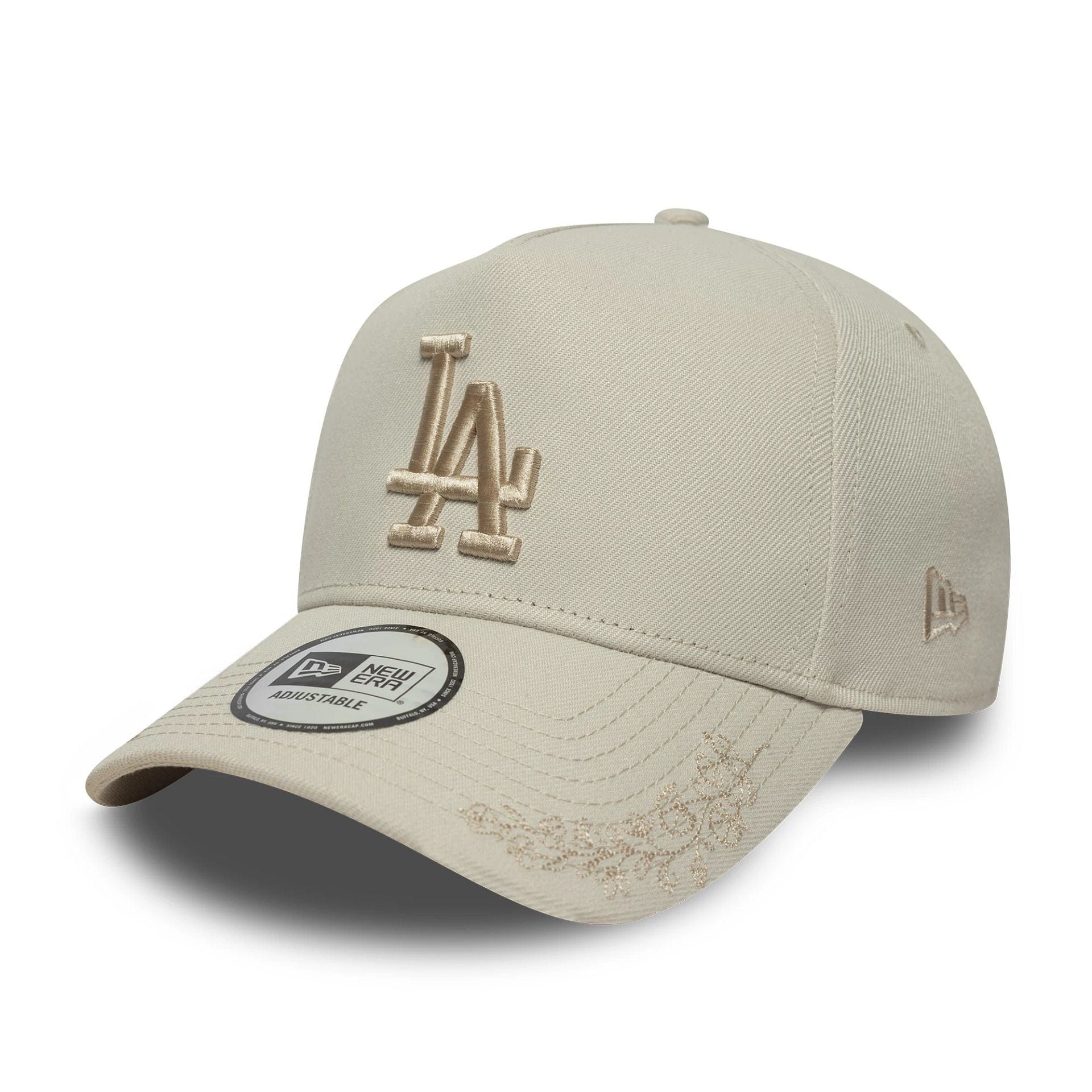 This is a LA Dodgers MLB Tonal Icon Cream 9FORTY E-Frame Adjustable Cap 1