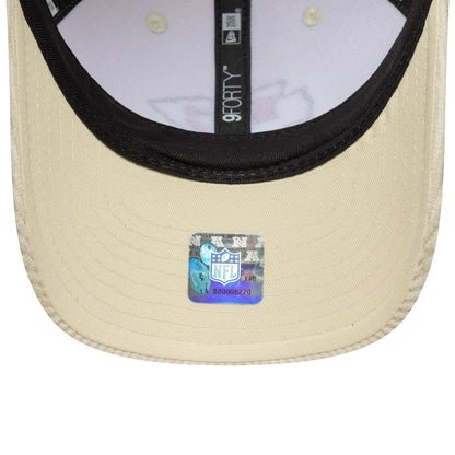 This is a Kansas City Chiefs NFL Cord Cream 9FORTY M-Crown Adjustable Cap 5