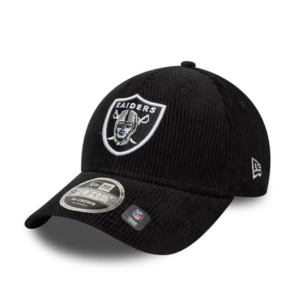 This is a Las Vegas Raiders NFL Cord Black 9FORTY M-Crown Adjustable Cap 1