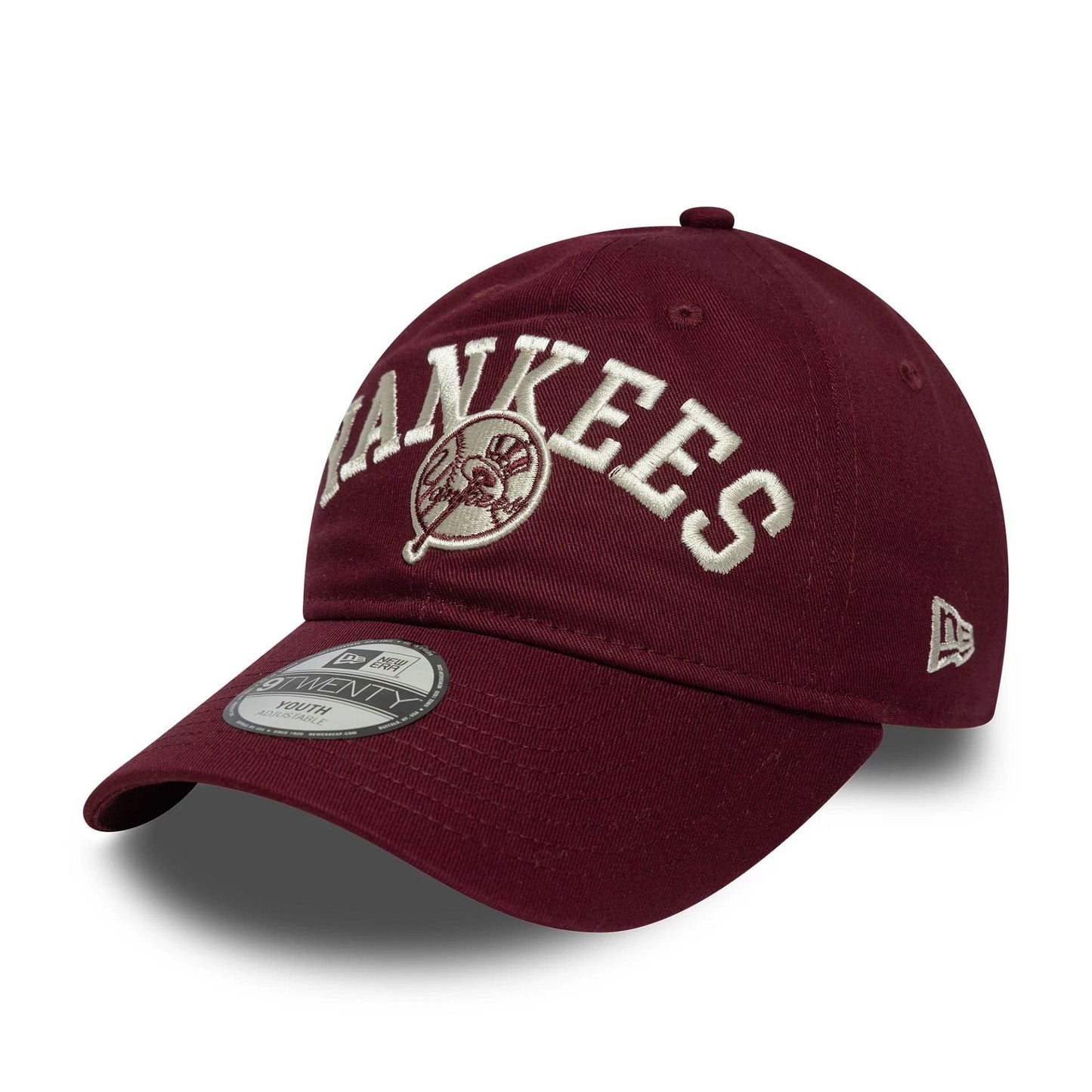 This is a New York Yankees Youth MLB College Dark Red 9TWENTY Adjustable Cap 1