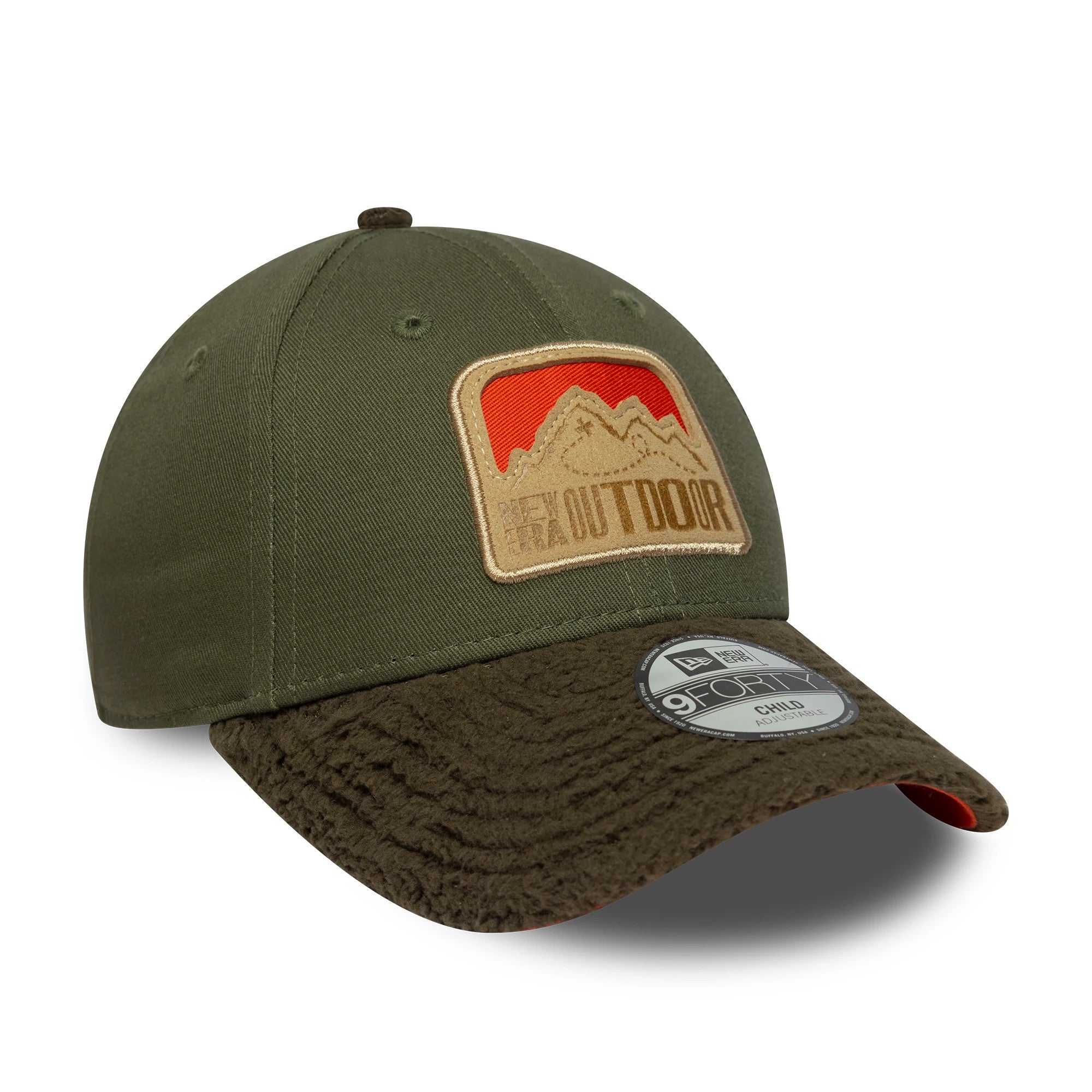This is a  Child New Era Outdoor Green 9FORTY Adjustable Cap 3