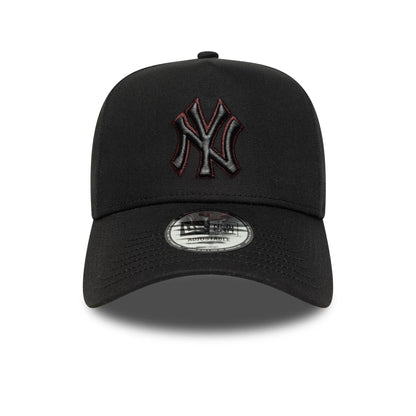 This is a New York Yankees MLB Team Outline Black 9FORTY E-Frame Adjustable Cap 2