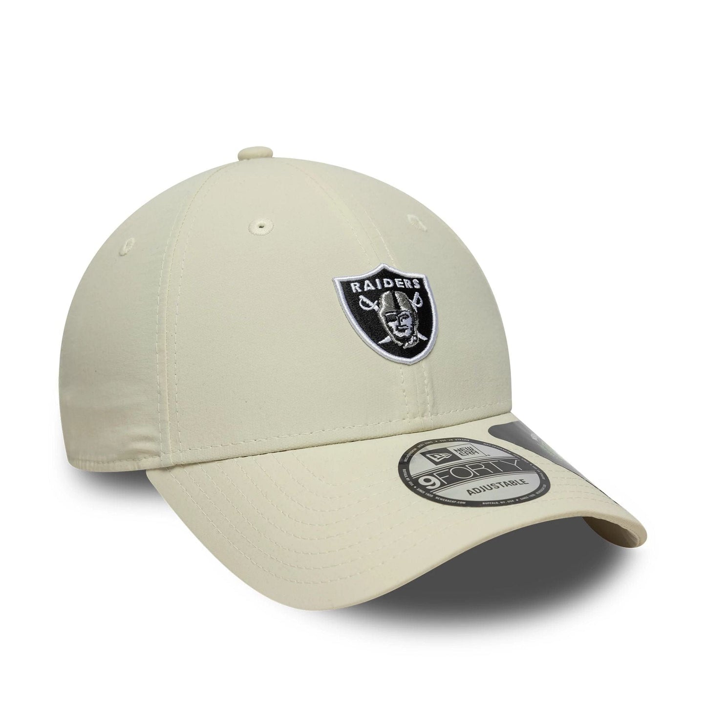 This is a Las Vegas Raiders NFL Recycled Mini Cream 9FORTY Adjustable Cap 3