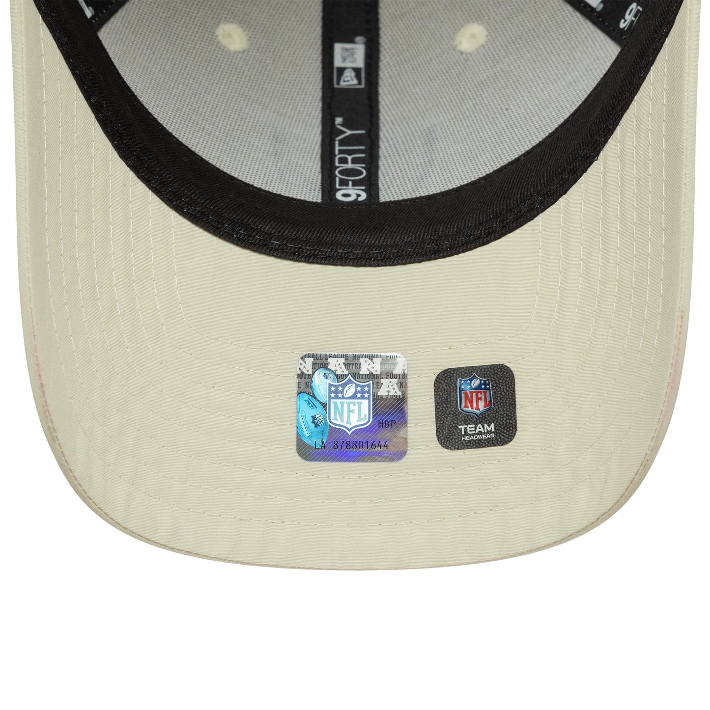 This is a Las Vegas Raiders NFL Recycled Mini Cream 9FORTY Adjustable Cap 5