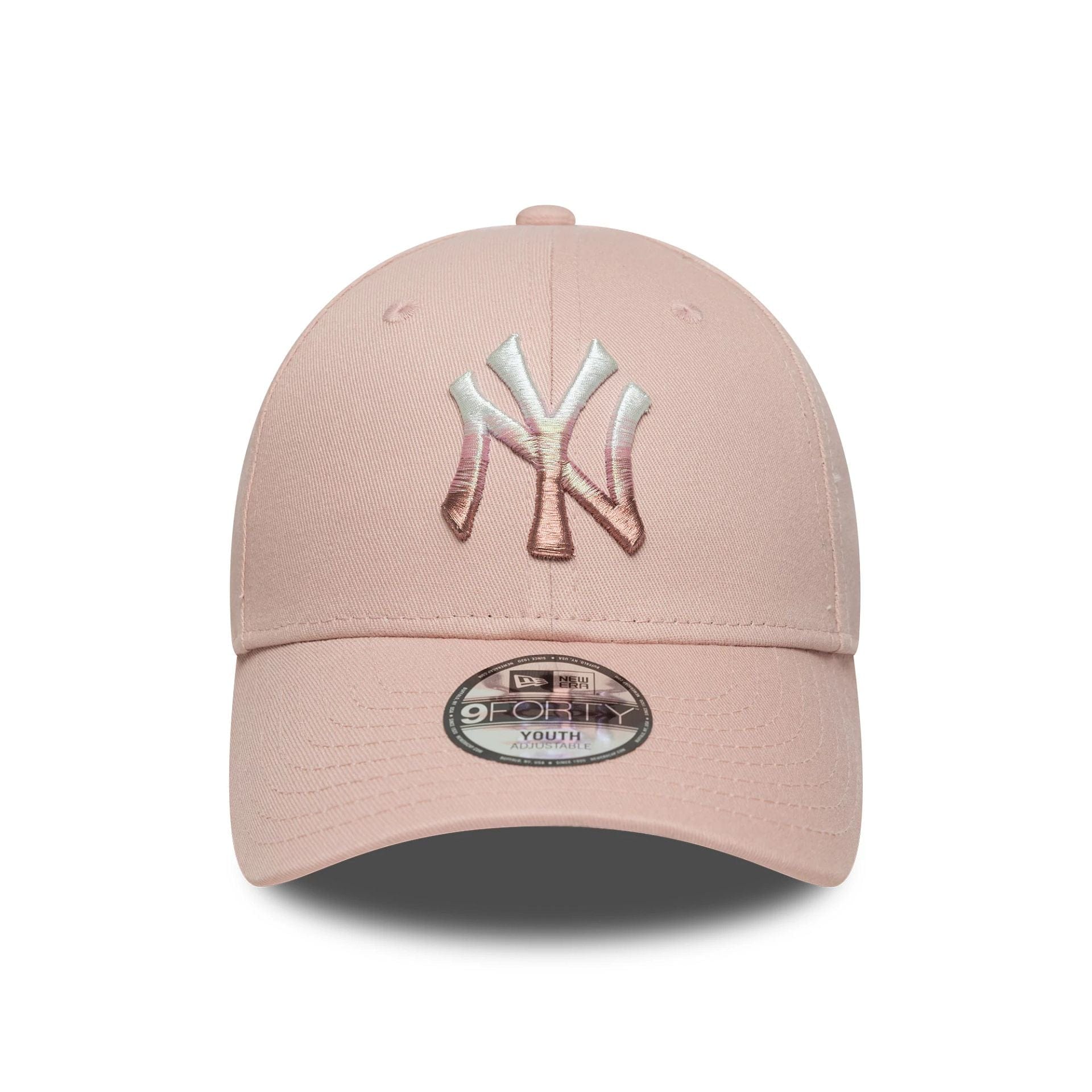 This is a New York Yankees Youth MLB Metallic Pastel Pink 9FORTY Adjustable Cap 2