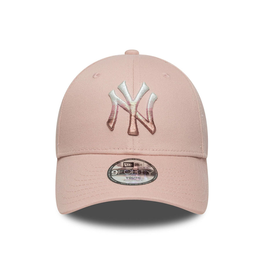 This is a New York Yankees Youth MLB Metallic Pastel Pink 9FORTY Adjustable Cap 2