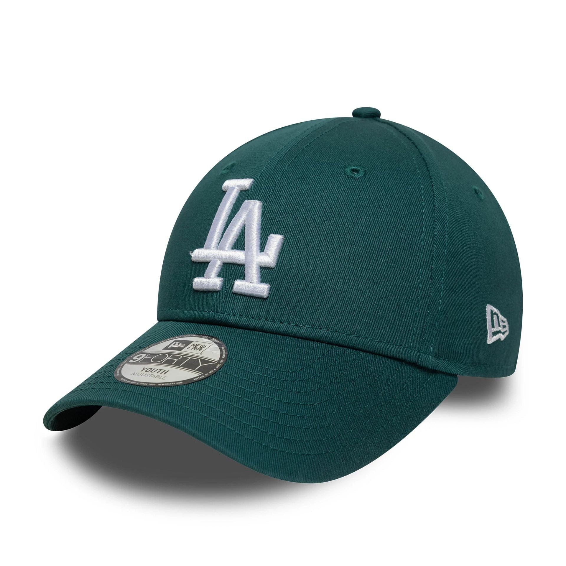 This is a LA Dodgers Youth MLB League Essential Dark Green 9FORTY Adjustable Cap 1