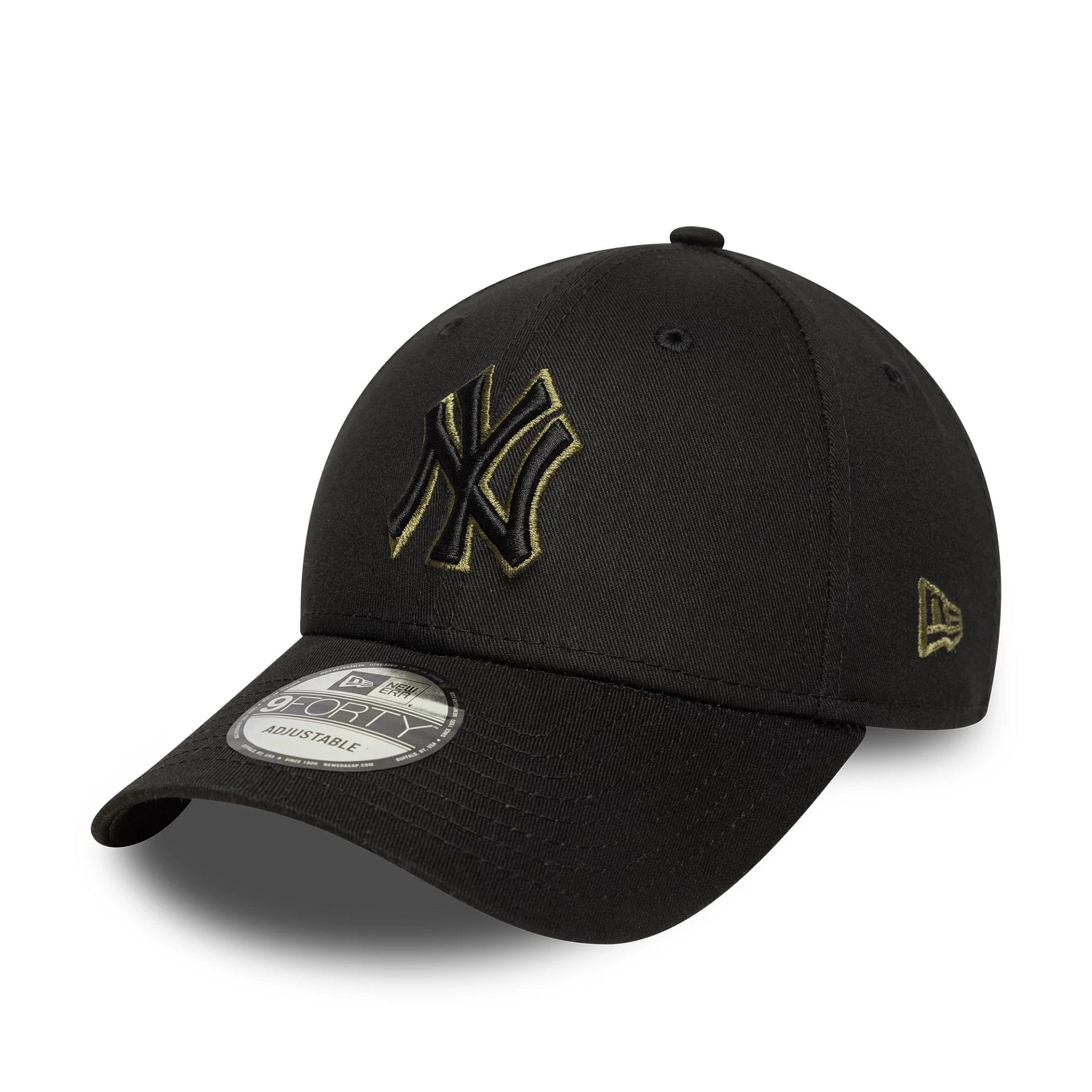 This is a New York Yankees MLB Team Outline Black 9FORTY Adjustable Cap 1