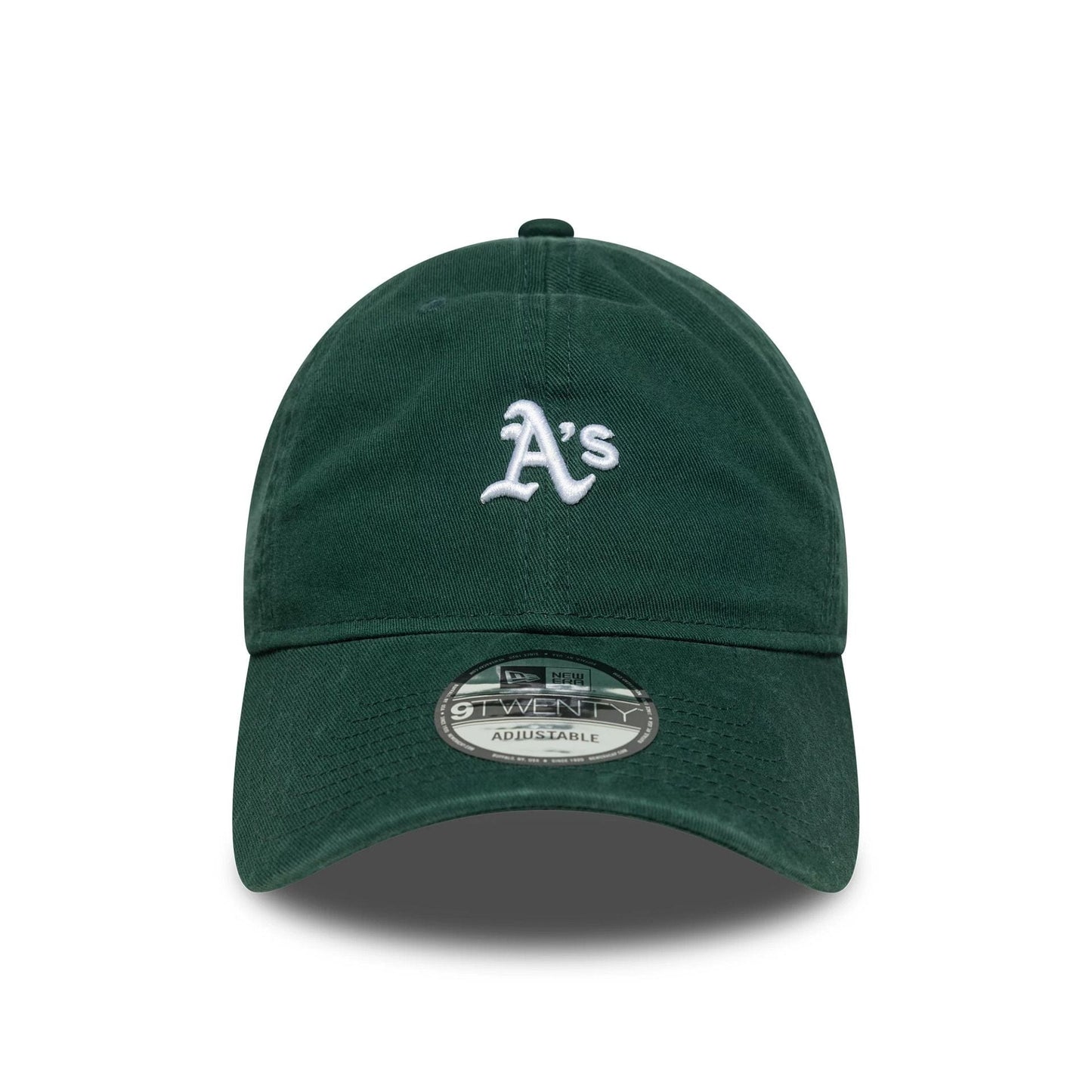 This is a Oakland Athletics MLB Washed Mini Logo Dark Green 9TWENTY Adjustable Cap 2