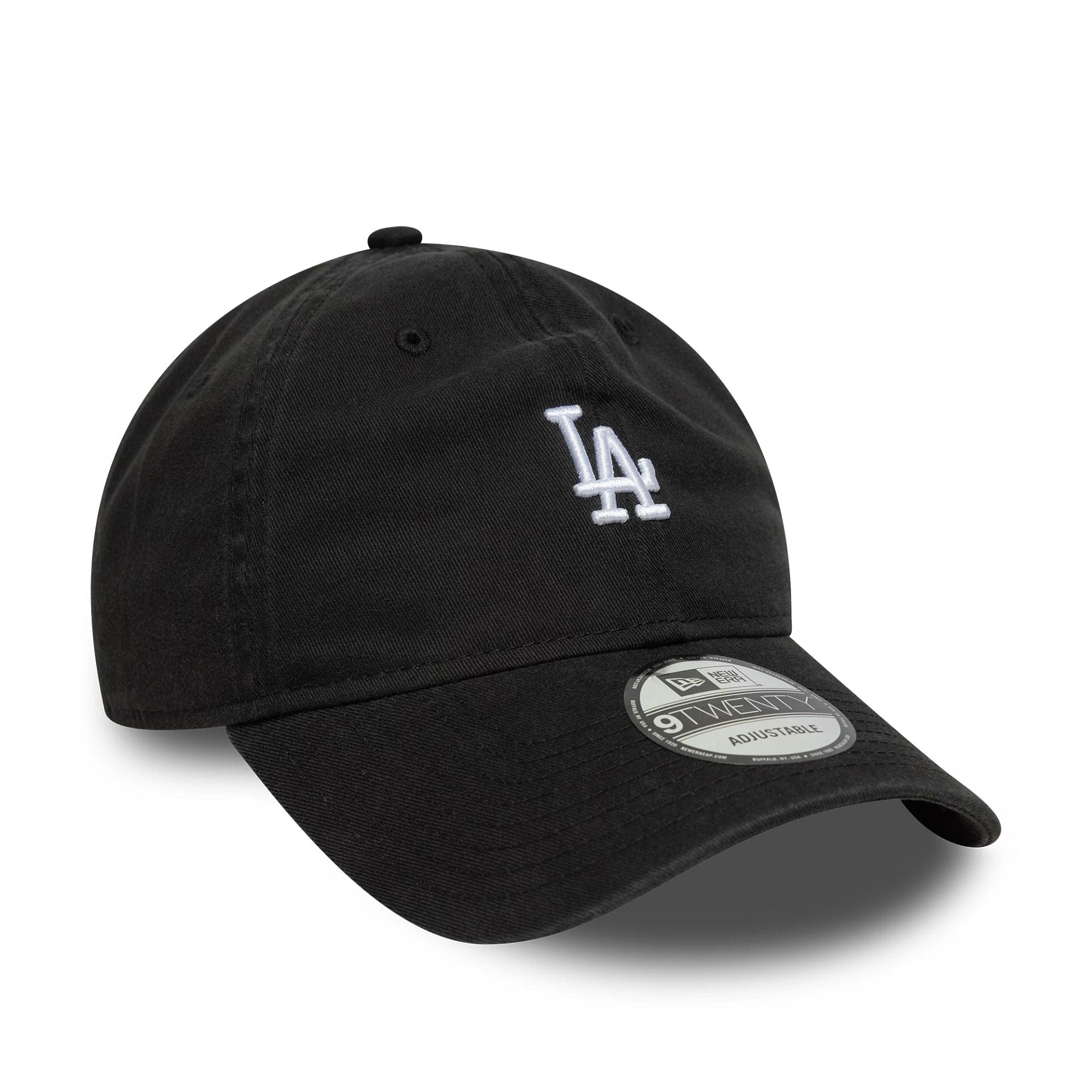 This is a LA Dodgers MLB Washed Mini Logo Black 9TWENTY Adjustable Cap 3