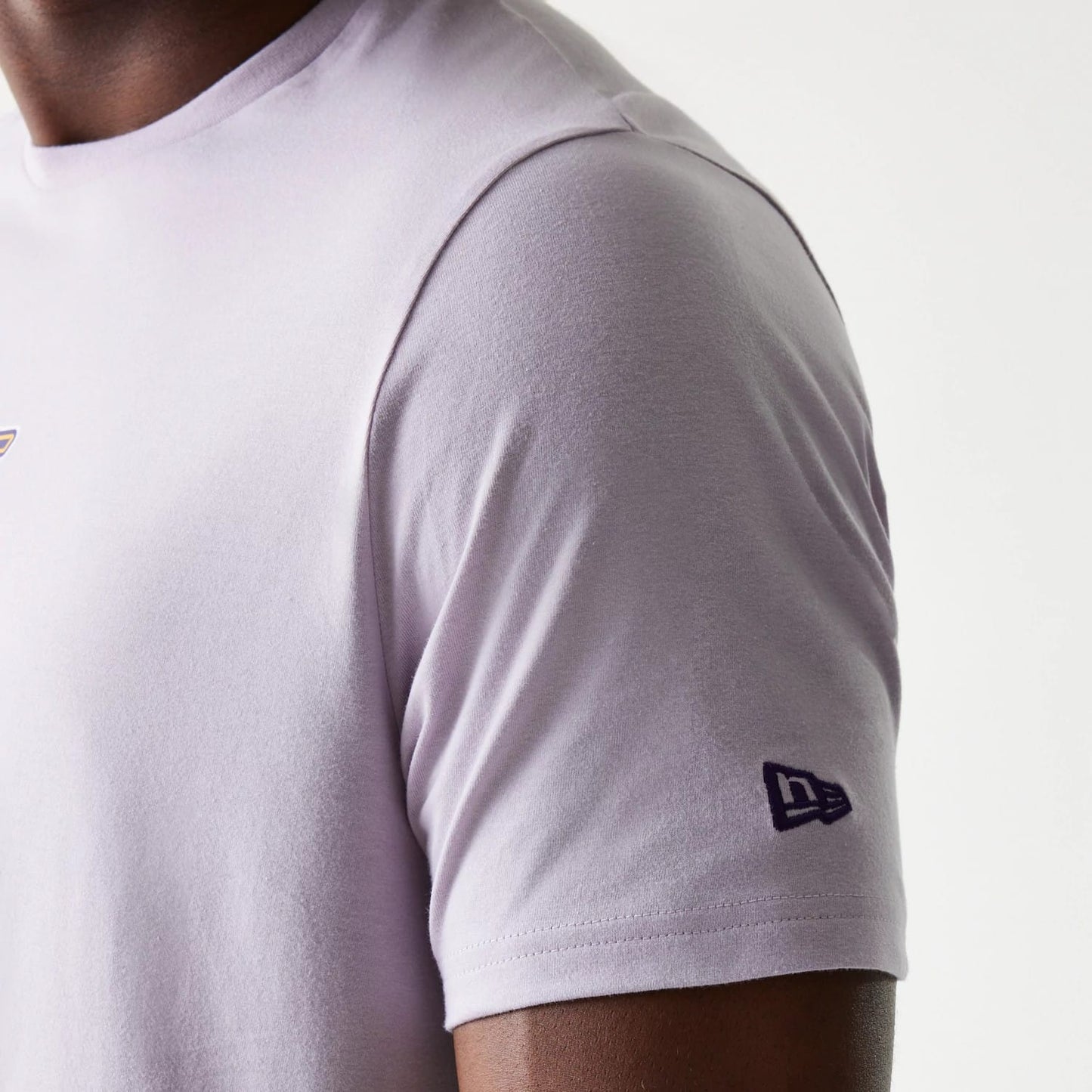 The Male model is wearing LA Lakers NBA Pastel Purple T-Shirt 5