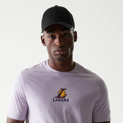 The Male model is wearing LA Lakers NBA Pastel Purple T-Shirt 6