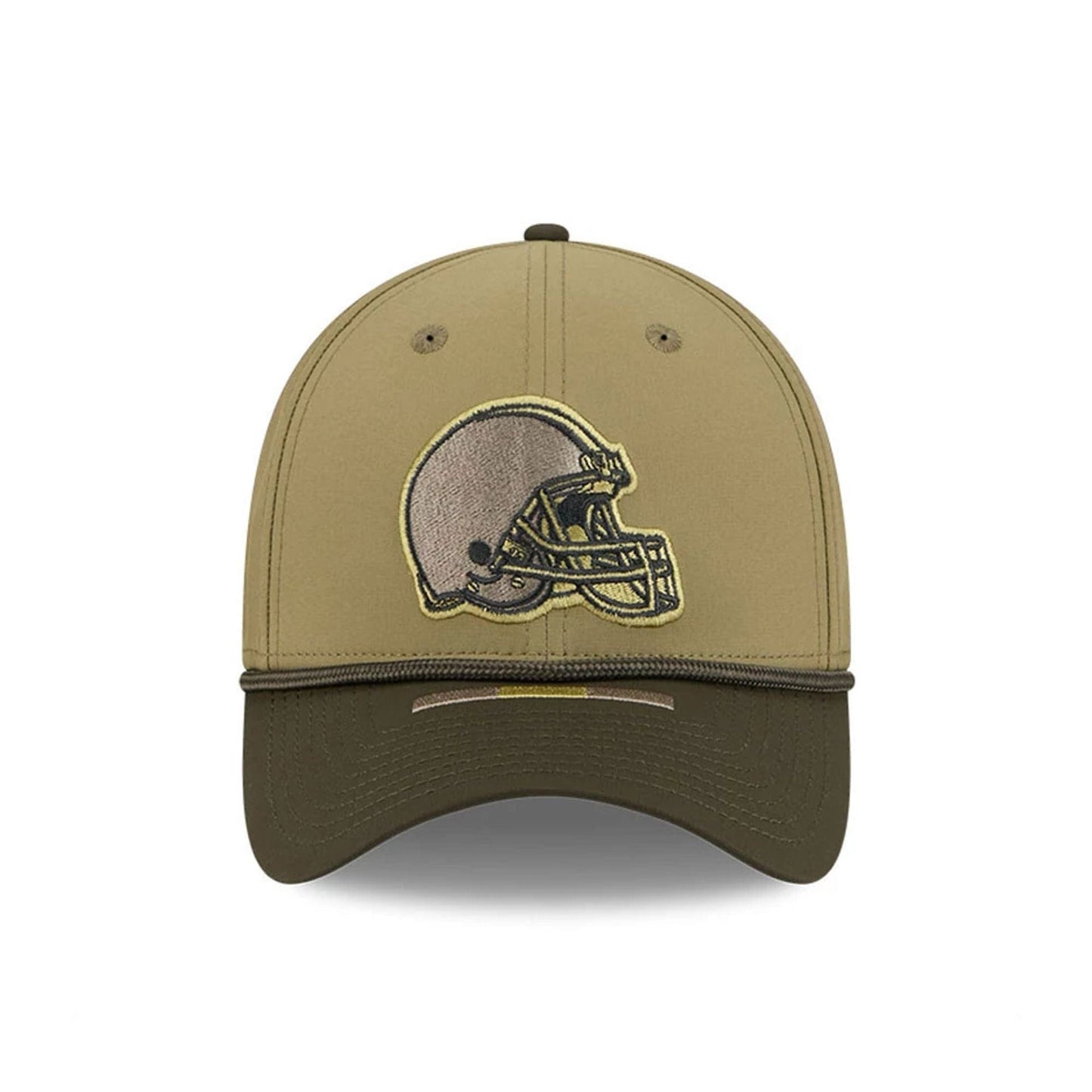 This is a Cleveland Browns NFL Salute To Service 2025 Dark Green 39THIRTY Stretch Fit Cap 2