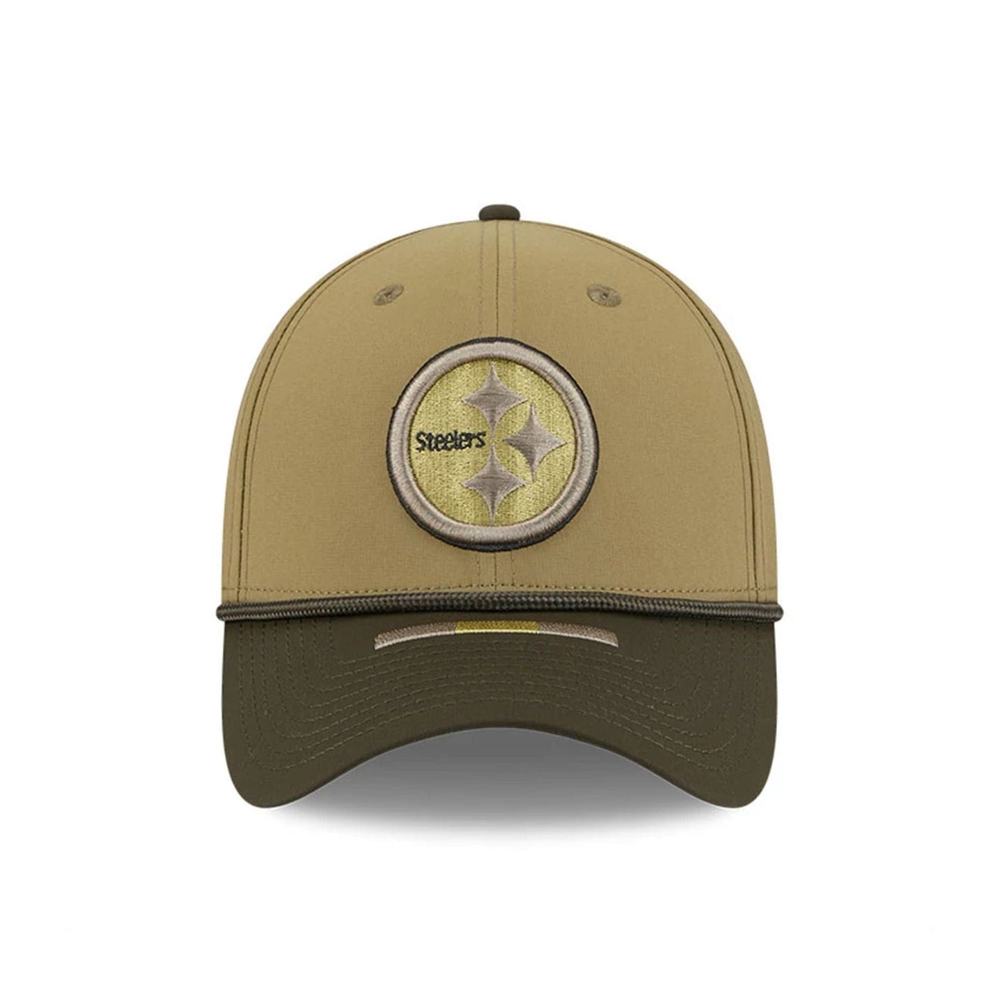 This is a Pittsburgh Steelers NFL Salute To Service 2025 Dark Green 39THIRTY Stretch Fit Cap 2