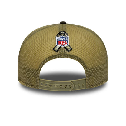 This is a Indianapolis Colts NFL Salute To Service 2025 Dark Green 9FIFTY Split Panel Snapback Adjustable Cap 7
