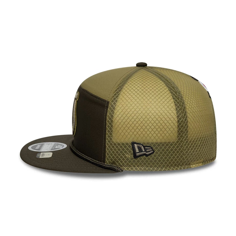 This is a Indianapolis Colts NFL Salute To Service 2025 Dark Green 9FIFTY Split Panel Snapback Adjustable Cap 6