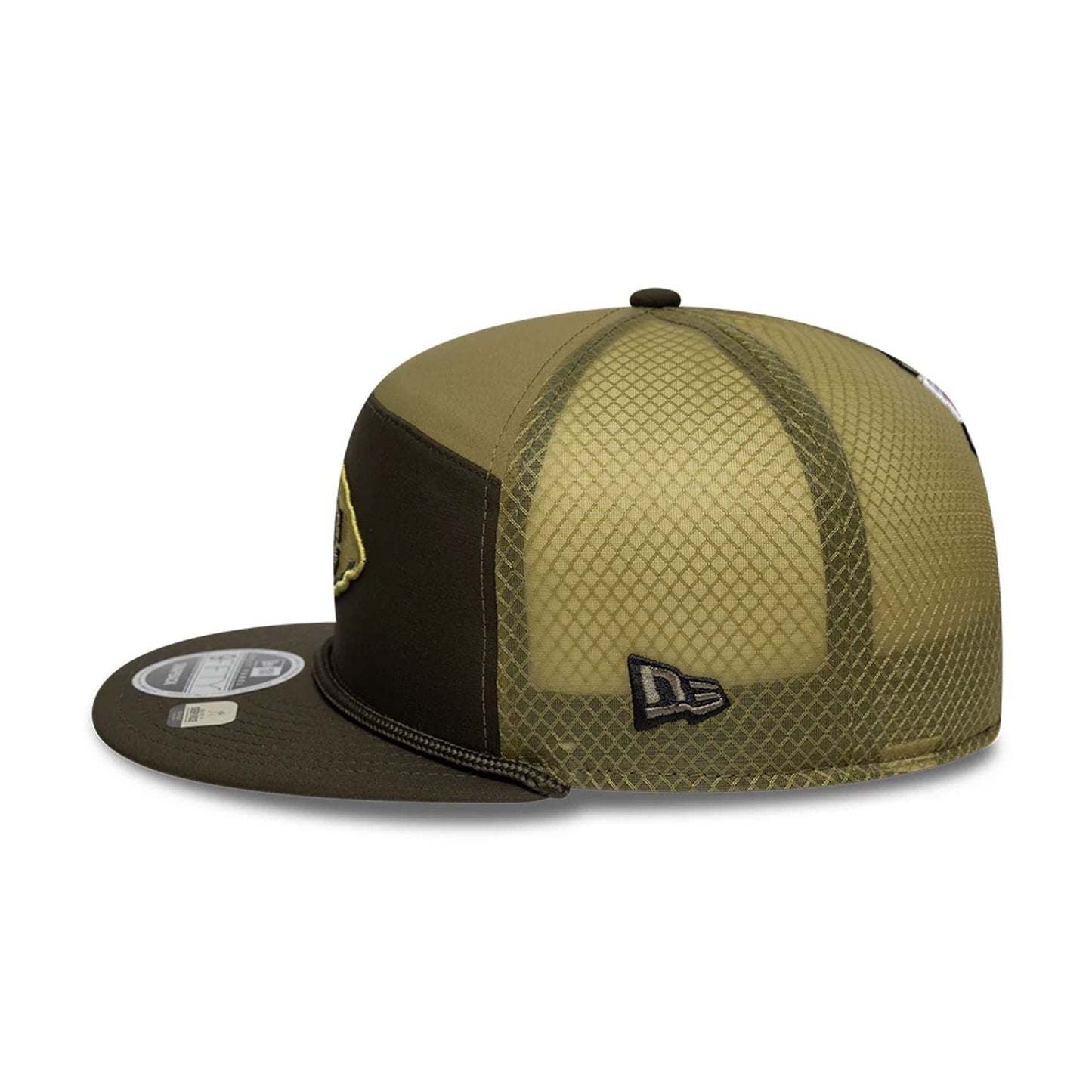This is a Kansas City Chiefs NFL Salute To Service 2025 Dark Green 9FIFTY Split Panel Snapback Adjustable Cap 6
