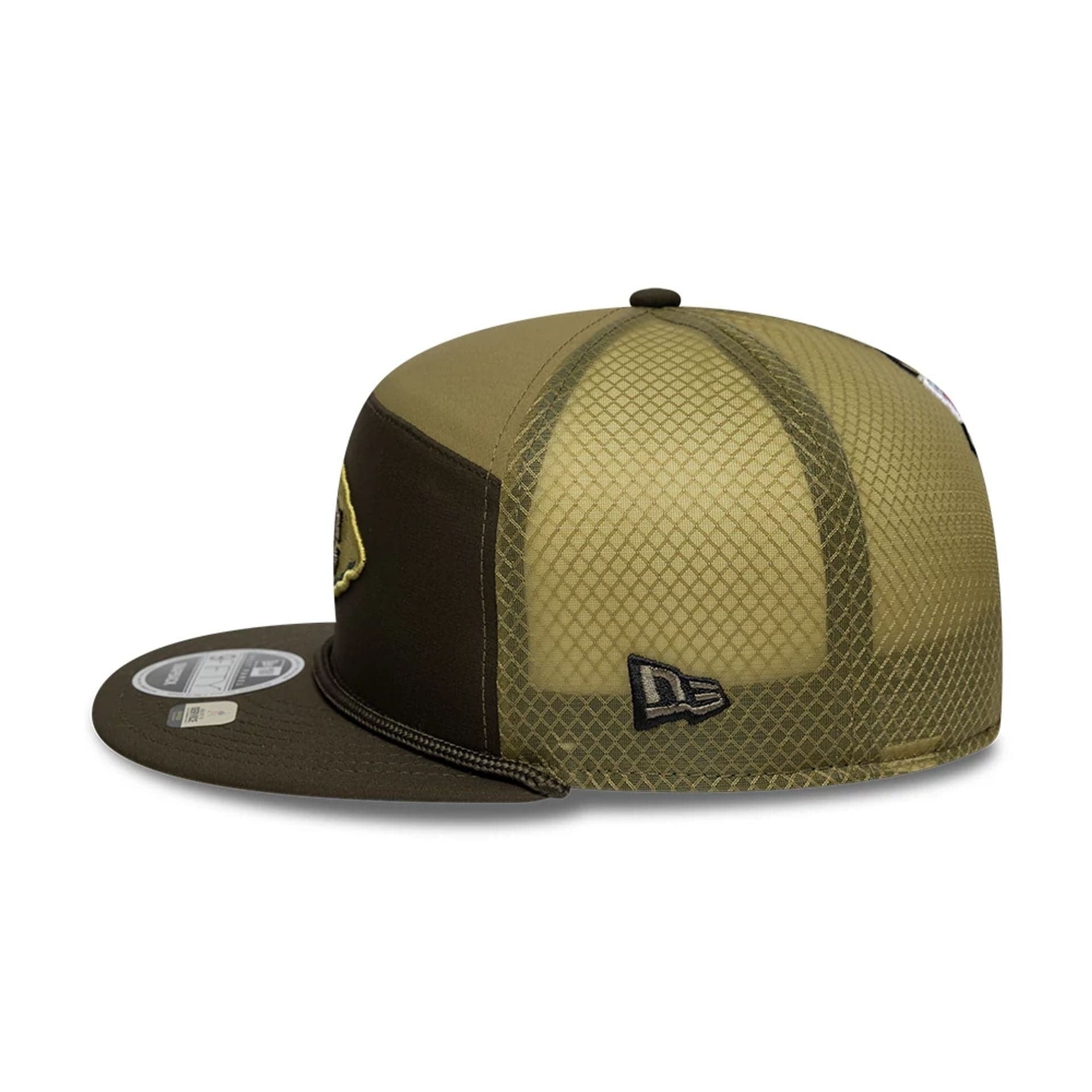 This is a Kansas City Chiefs NFL Salute To Service 2025 Dark Green 9FIFTY Split Panel Snapback Adjustable Cap 6