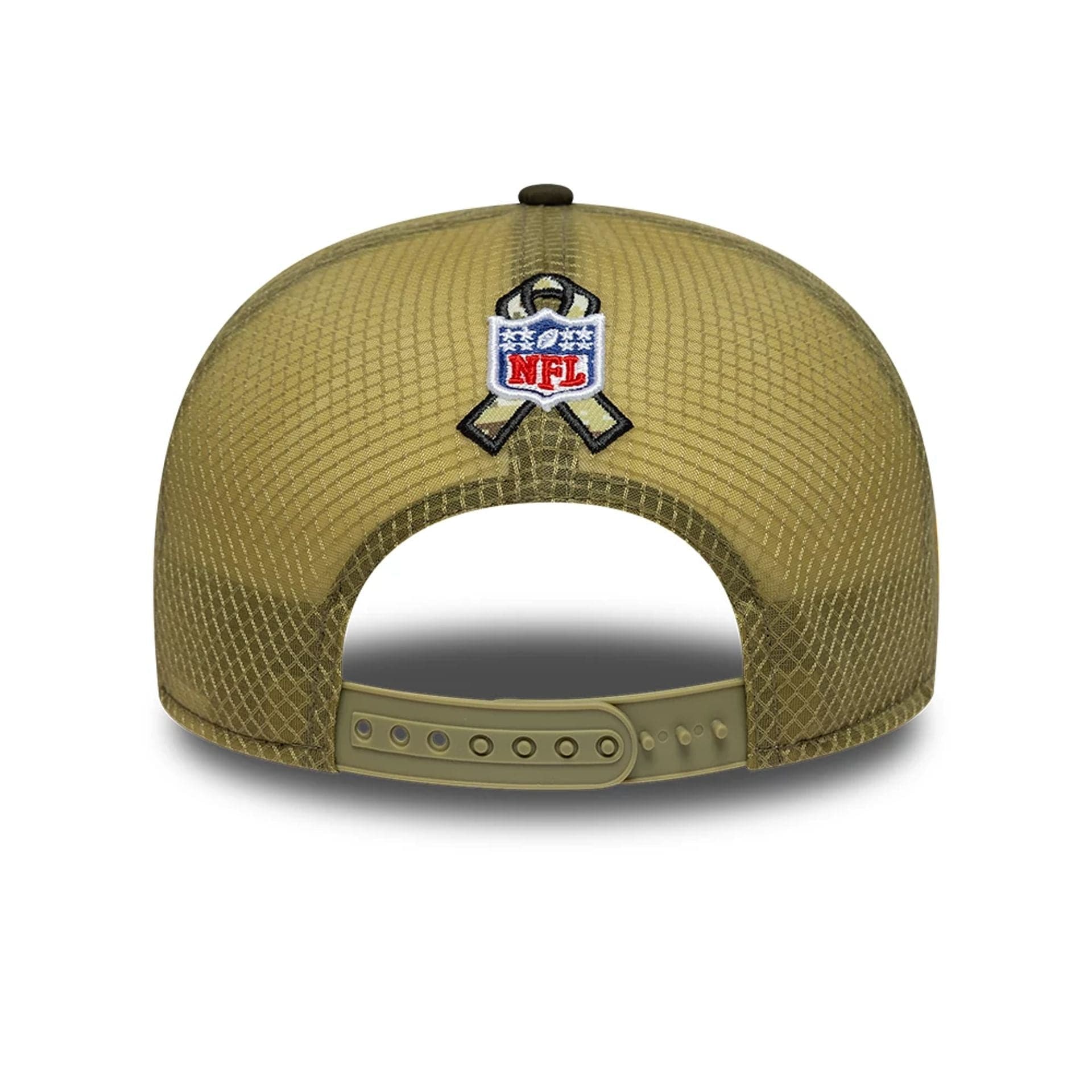 This is a New York Jets NFL Salute To Service 2025 Dark Green 9FIFTY Split Panel Snapback Adjustable Cap 7