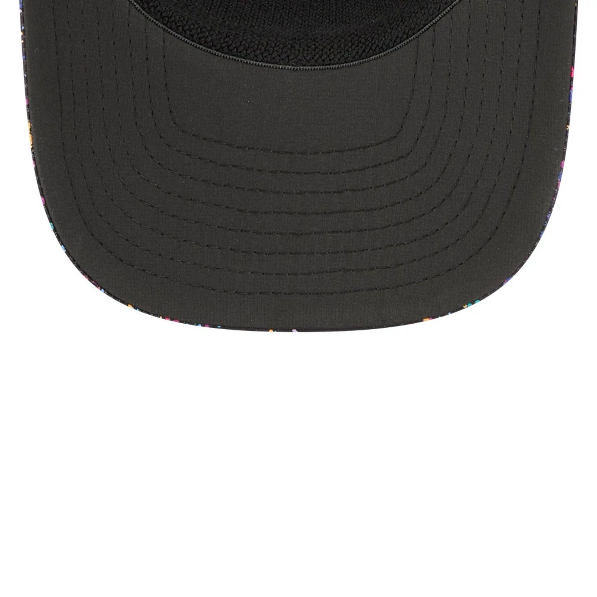 This is a Miami Dolphins NFL Crucial Catch 2025 Black 9SEVENTY Stretch Snap Adjustable Cap 7