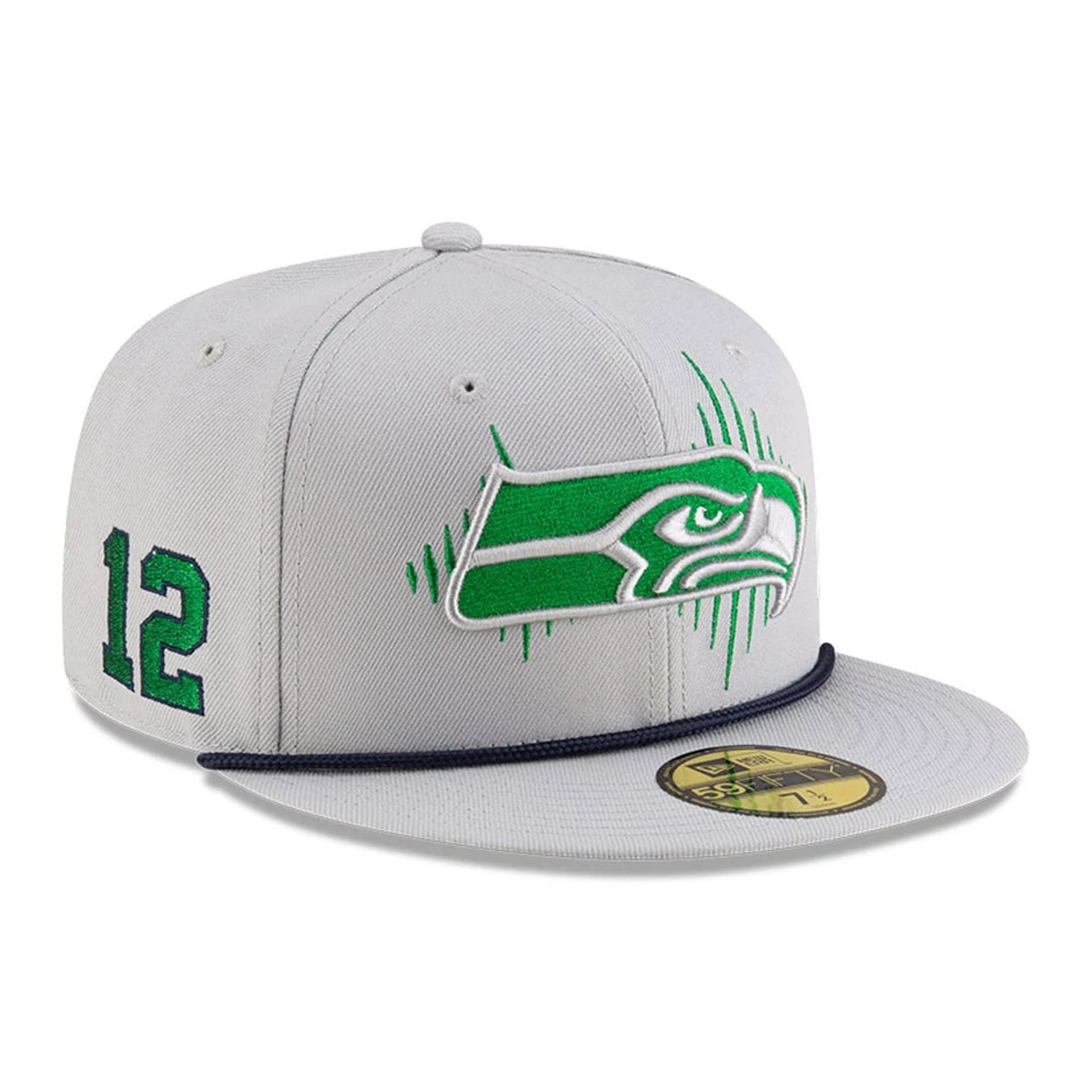 This is a Seattle Seahawks NFL Rivalry 2025 Grey 59FIFTY Fitted Cap 1