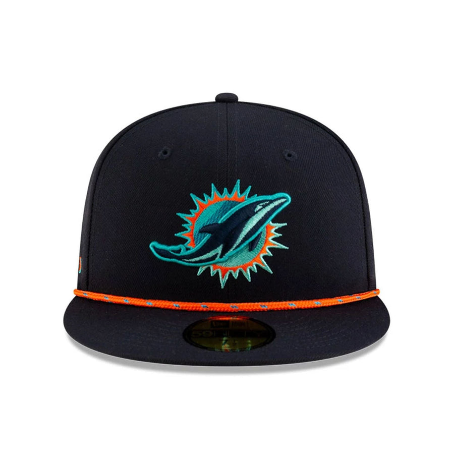 This is a Miami Dolphins NFL Rivalry 2025 Navy 59FIFTY Fitted Cap 3