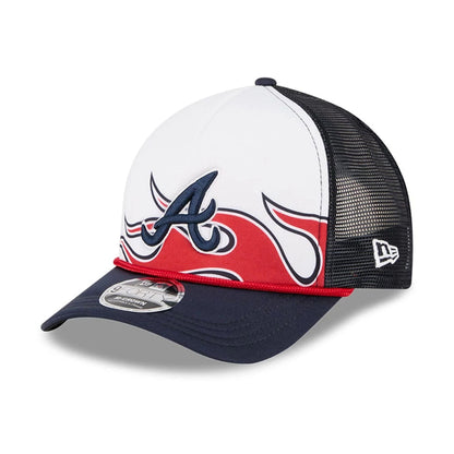 This is a Atlanta Braves MLB Bristol 2025 Navy 9FORTY M-Crown A-Frame Adjustable Cap 3
