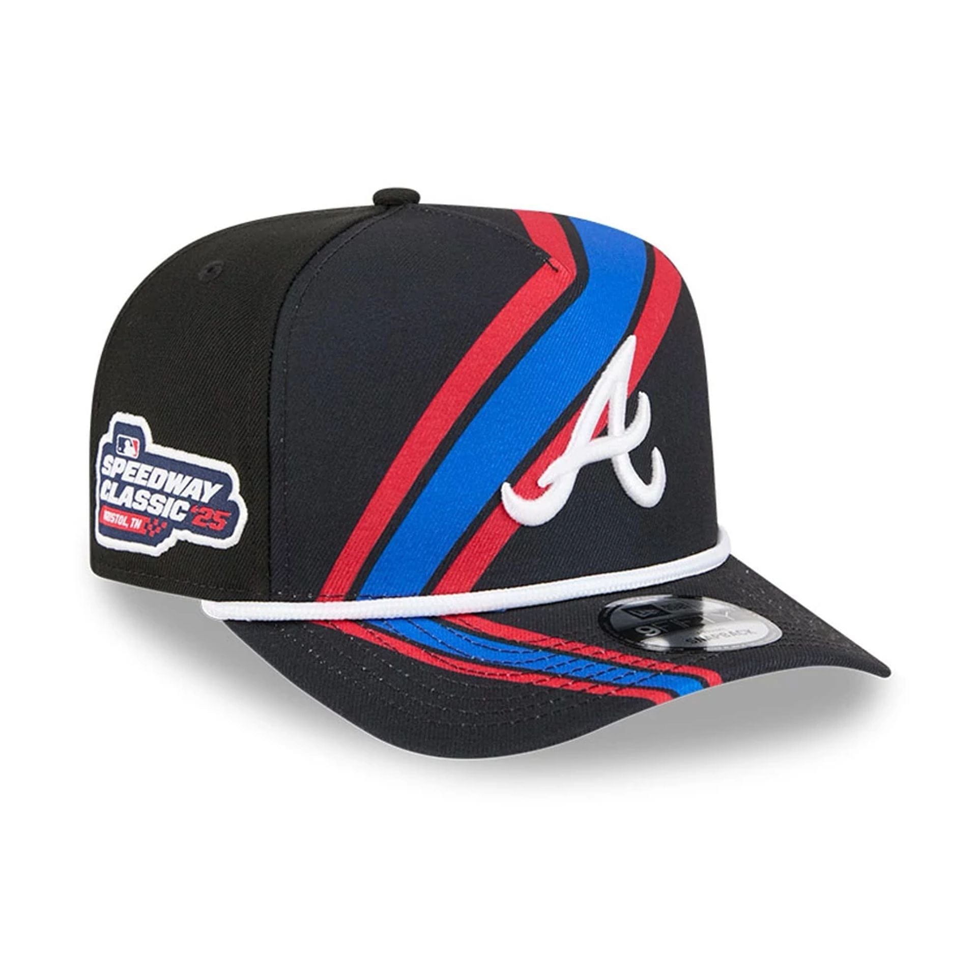 This is a Atlanta Braves MLB Bristol 2025 Black 9FIFTY A-Frame Snapback Adjustable Cap 1