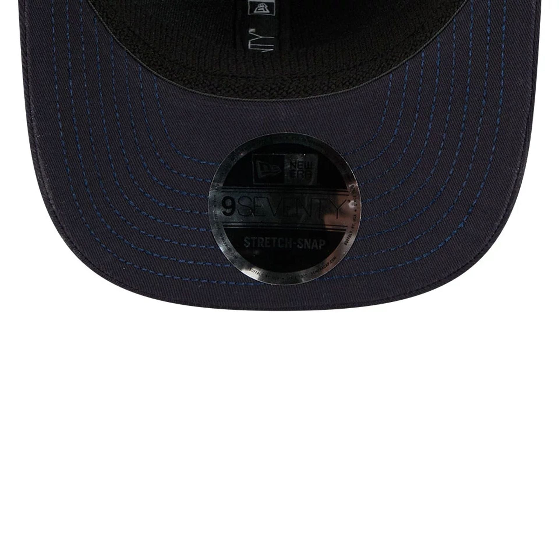 This is a Atlanta Braves MLB Bristol 2025 Navy 9SEVENTY Stretch Snap Adjustable Cap 7