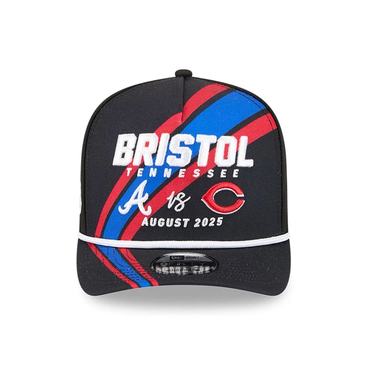This is a MLB Multi Team MLB Bristol 2025 Black 9FIFTY A-Frame Snapback Adjustable Cap 3