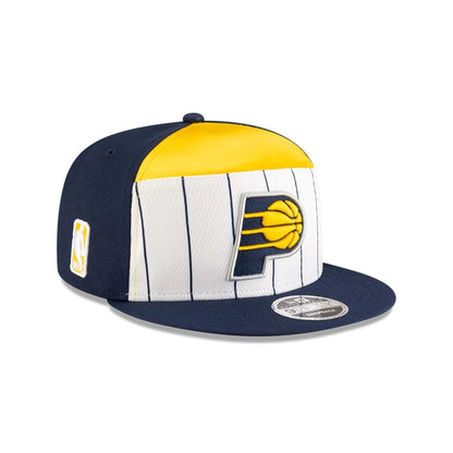This is a Indiana Pacers NBA Tip Off 2025 Dark Blue 9FIFTY Split Panel Snapback Adjustable Cap 4