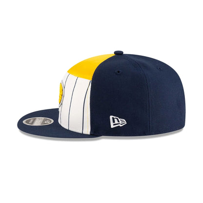 This is a Indiana Pacers NBA Tip Off 2025 Dark Blue 9FIFTY Split Panel Snapback Adjustable Cap 5
