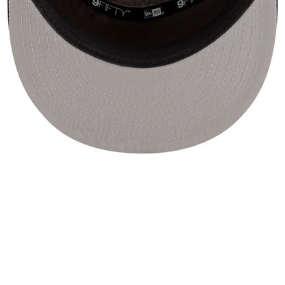 This is a Brooklyn Nets NBA Tip Off 2025 Black 9FIFTY Split Panel Snapback Adjustable Cap 2